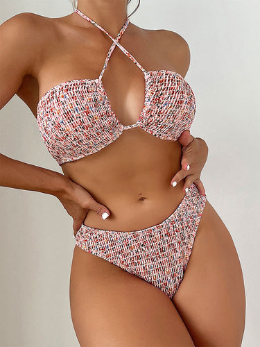 Damen Bandeau-Bikini mit modischem Wickeldesign und raffinierten Rückenschnüren Echo Archiv