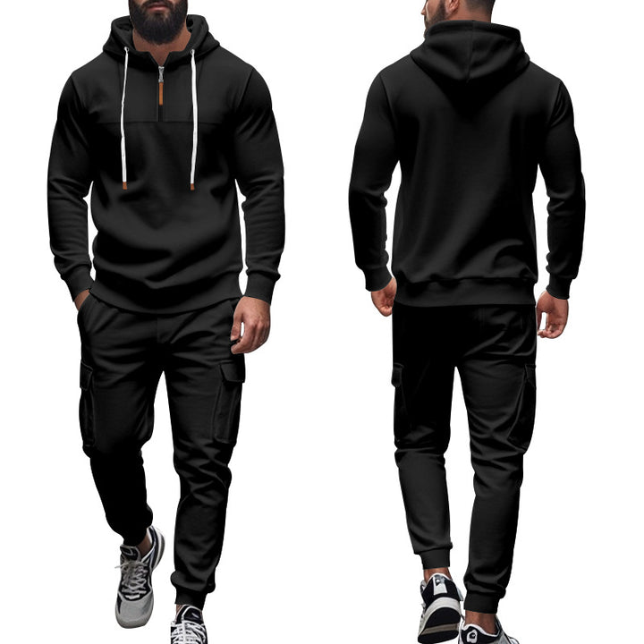 Herren nan Cargo-Jogginganzug mit Halbzip-Kapuzenpullover und tapered Cargohose Echo Archiv