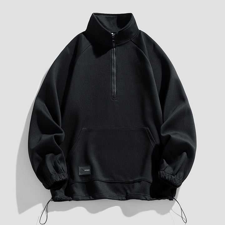 Herren langärmeliger Pullover mit kurzer Reißverschlussöffnung Echoarchiv