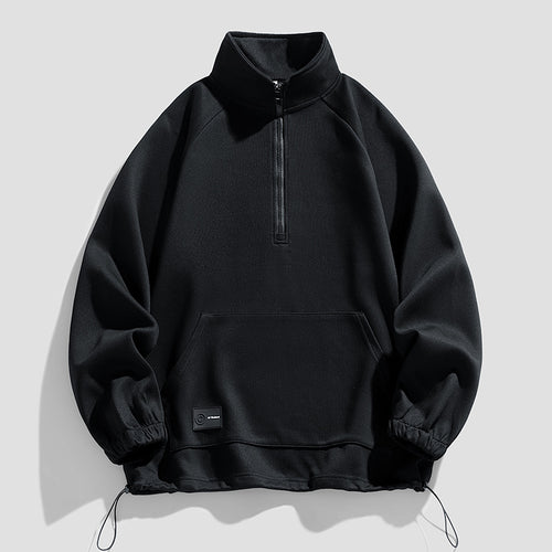 Herren langärmeliger Pullover mit kurzer Reißverschlussöffnung Echoarchiv