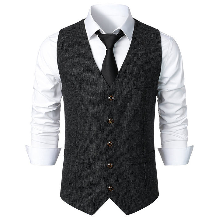 Herren elegante Anzugweste mit feinem Hahnentritt-Muster Echoarchiv