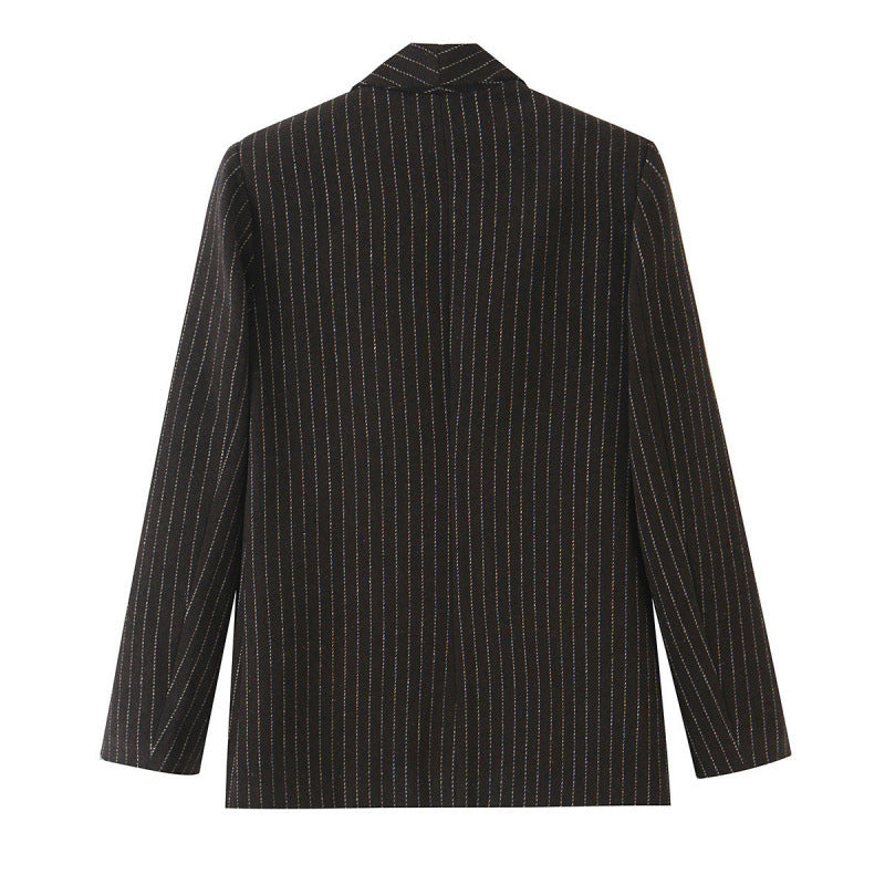 Damen Nadelstreifen-Blazer mit Schalkragen und leicht taillierter Silhouette Echo Archiv