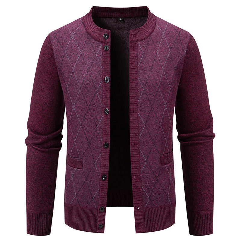 Herren Strickjacke mit modernem Rautenmuster Echoarchiv