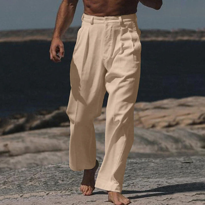Herren elegante Leinenhose mit weitem Schnitt und hohem Tragekomfort Echoarchiv