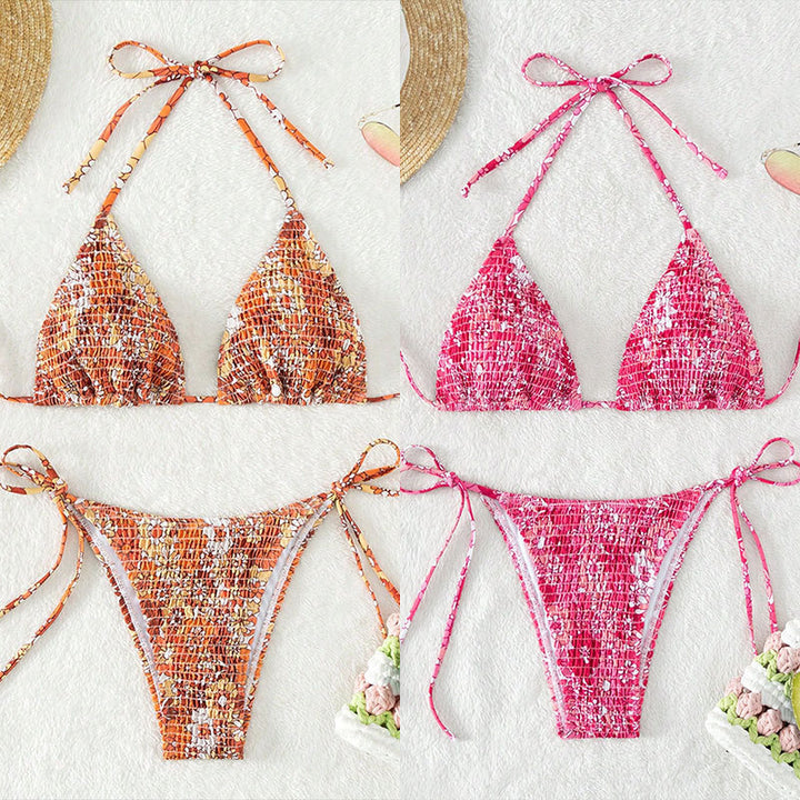 Damen Triangel-Bikini mit verspieltem Blumenmuster Echo Archiv
