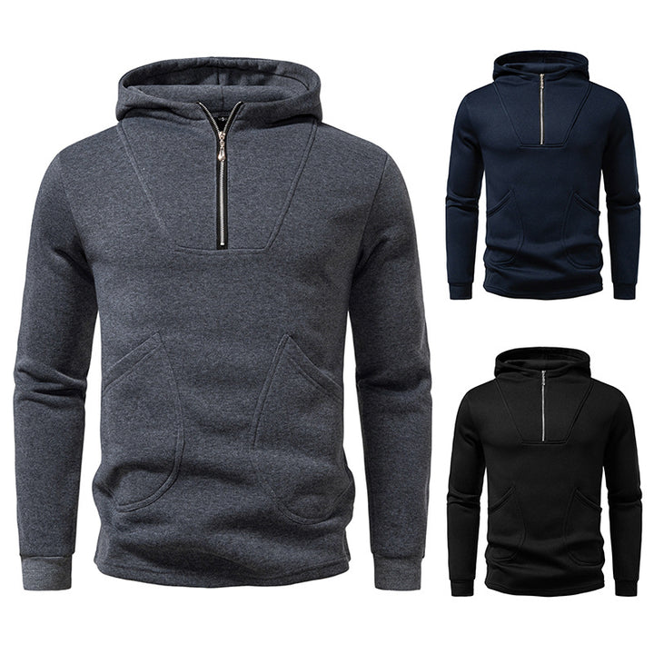 Herren Kapuzenpullover mit modernem Zipper und praktischen Taschen Echoarchiv