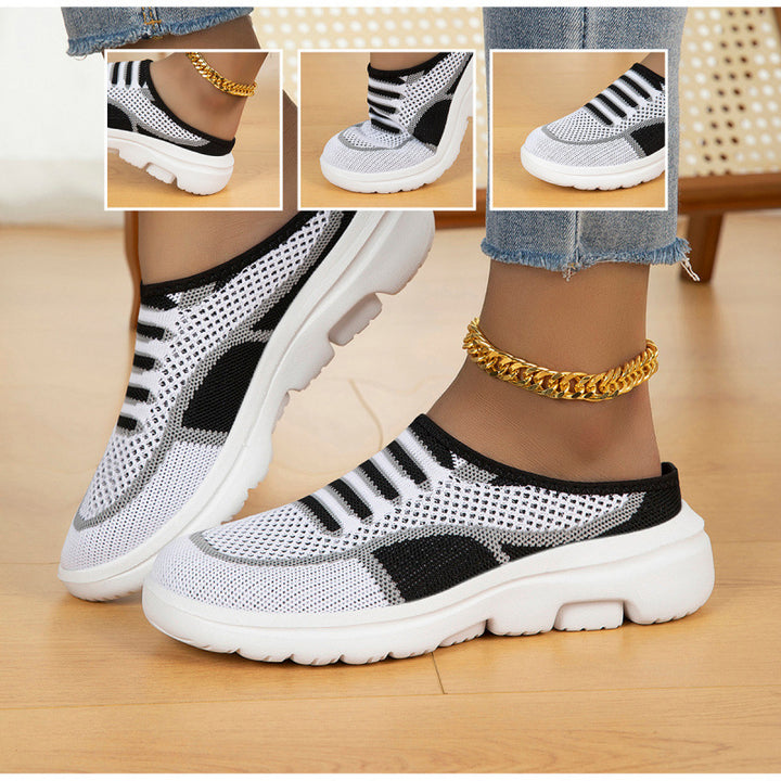 Damen Slip-on Strick-Sneaker Clog mit atmungsaktiver Maschenoberfläche und leichter Profilsohle – Névara