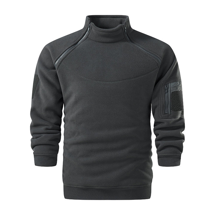 Herren Taktischer Microfleece-Troyer mit hohem Stehkragen, Ärmel‑Zipfach und Raglanärmeln Echo Archiv