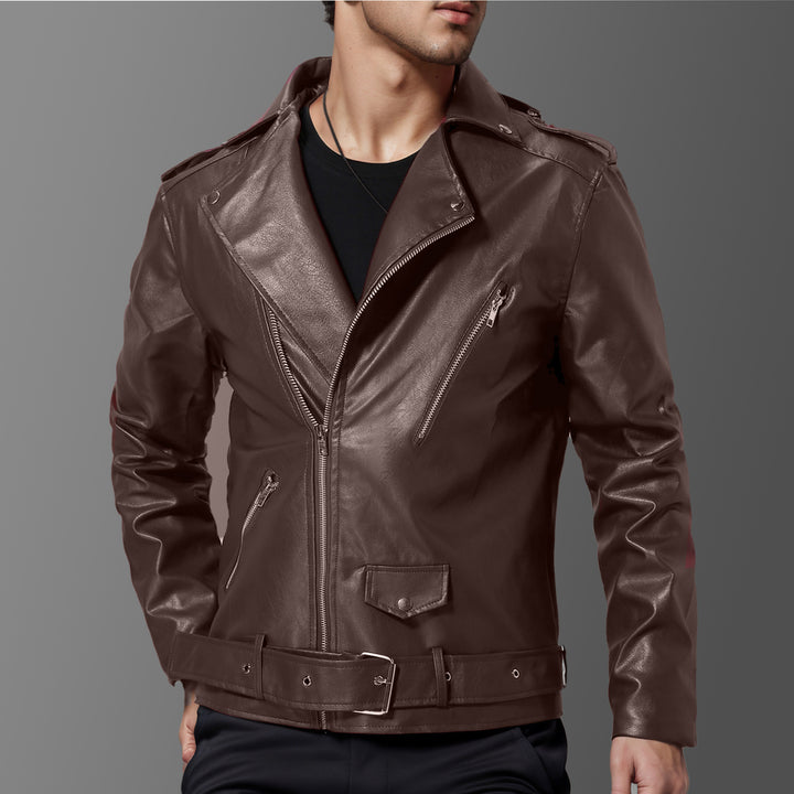Herren stilvolle Bikerjacke aus hochwertigem Echtleder Echoarchiv