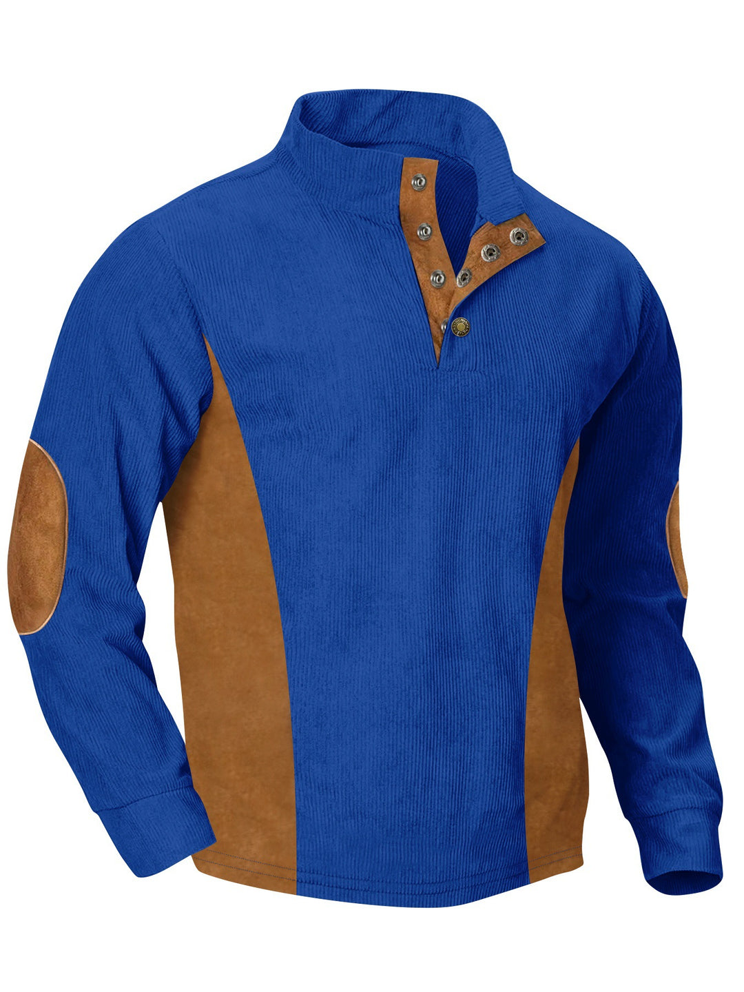 Herren lässiger Pullover mit modernem Stehkragen und praktischen Druckknöpfen Echoarchiv