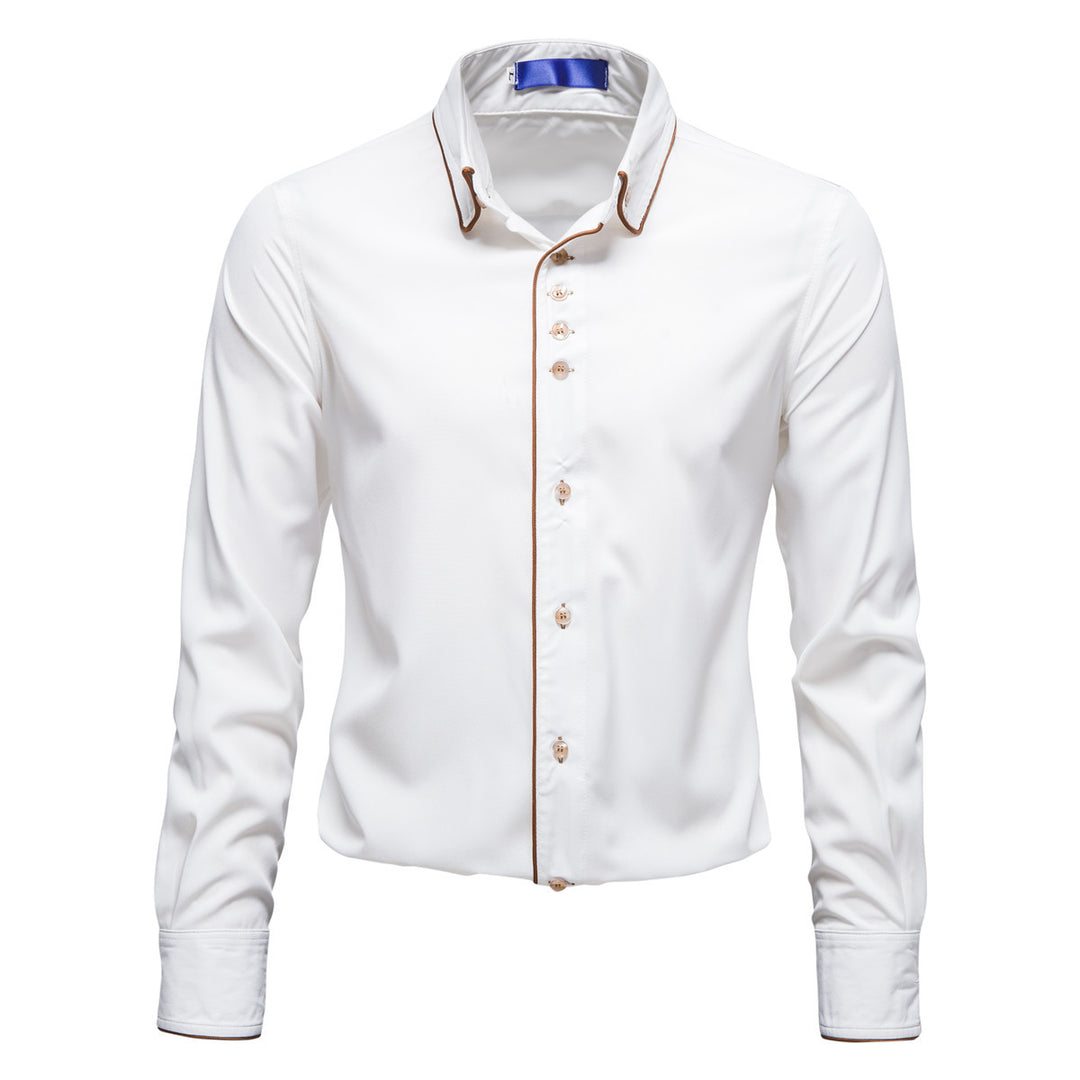 Herren Elegantes Hemd mit kontrastierenden Akzenten Echoarchiv