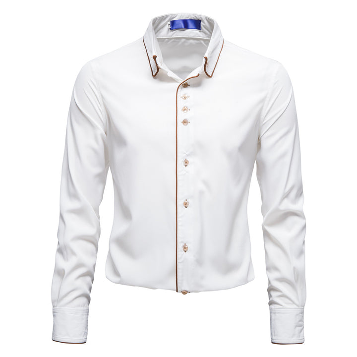 Herren Elegantes Hemd mit kontrastierenden Akzenten Echoarchiv