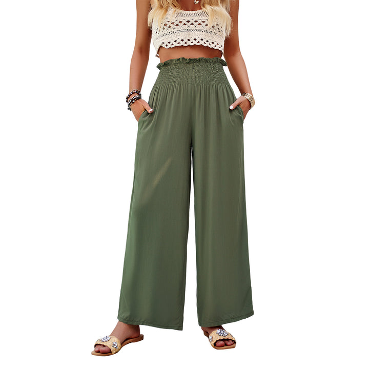 Damen Weite Sommerhose mit elastischem Bund und Volantdetails Echo Archiv