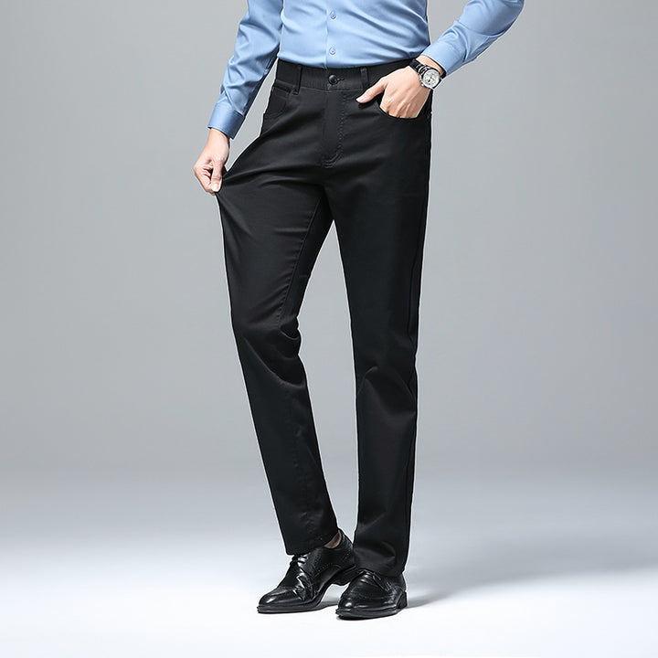 Herren Stretch-Chinohose mit geradem Schnitt und Bügelfalte Echo Archiv