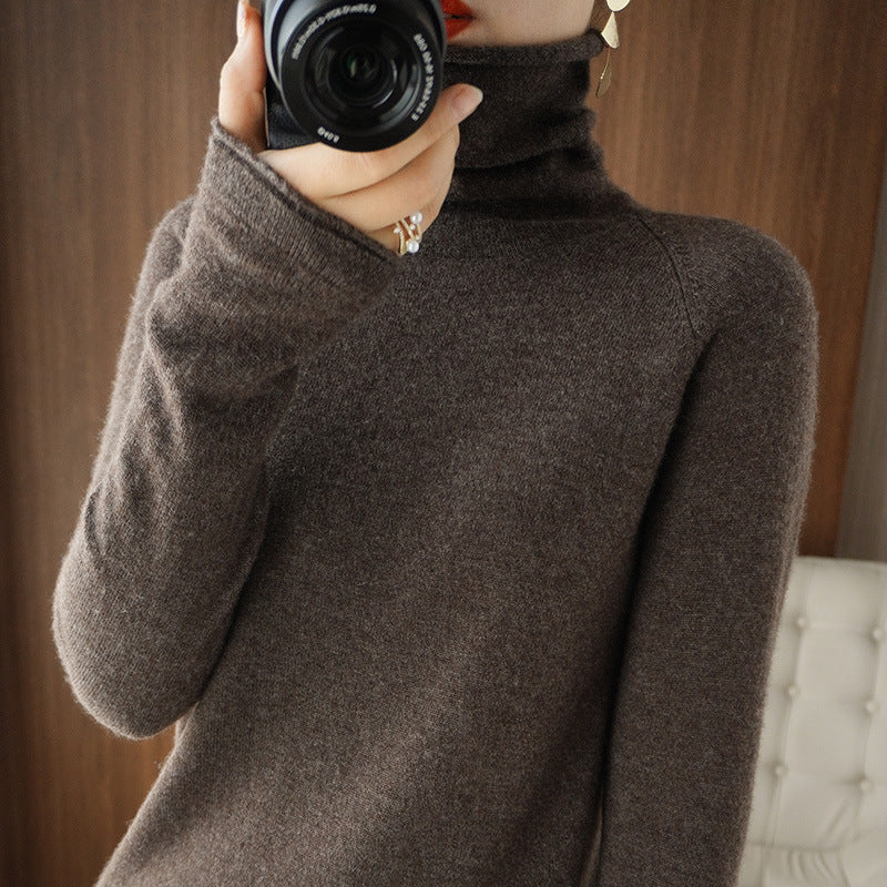 Damen Weicher Rollkragenpullover aus Kaschmir‑Look mit Daumenloch und figurbetonter Silhouette Echoarchiv