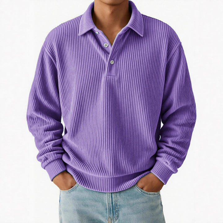 Herren Poloshirt mit Rippstruktur und klassischem Kragen Echoarchiv