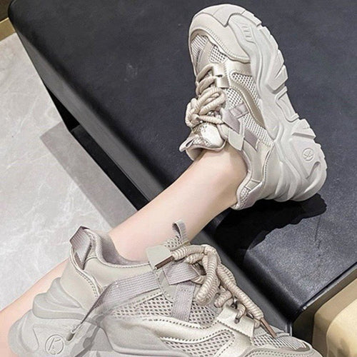 Damen Trendige Chunky Sneakers mit dämpfender Sohle und atmungsaktiver Netzoberfläche Echo Archiv