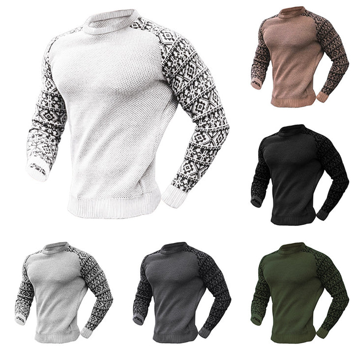 Herren Strickpullover mit grafischem Muster und strukturiertem Design Echoarchiv