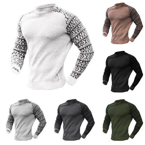 Herren Strickpullover mit grafischem Muster und strukturiertem Design Echoarchiv