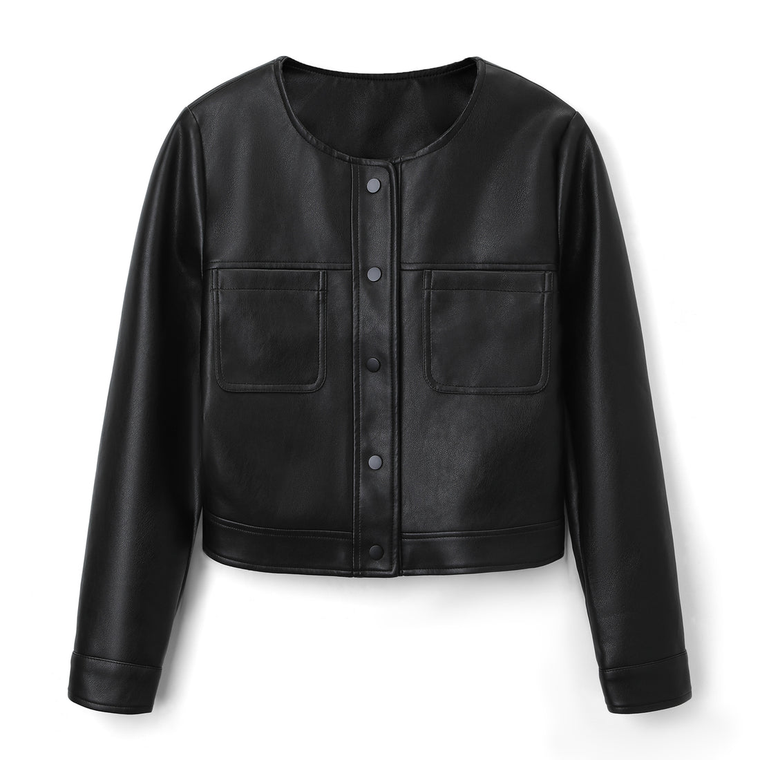 Damen Modische Kurzjacke aus Kunstleder – Célinea