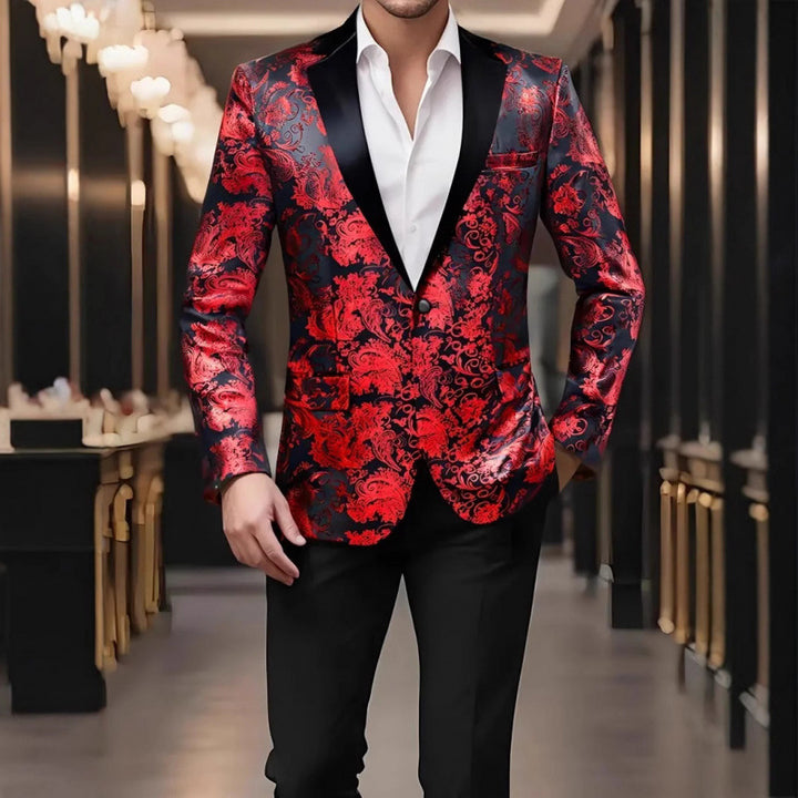 Herren Edler Smoking-Blazer mit floralem Design Echoarchiv
