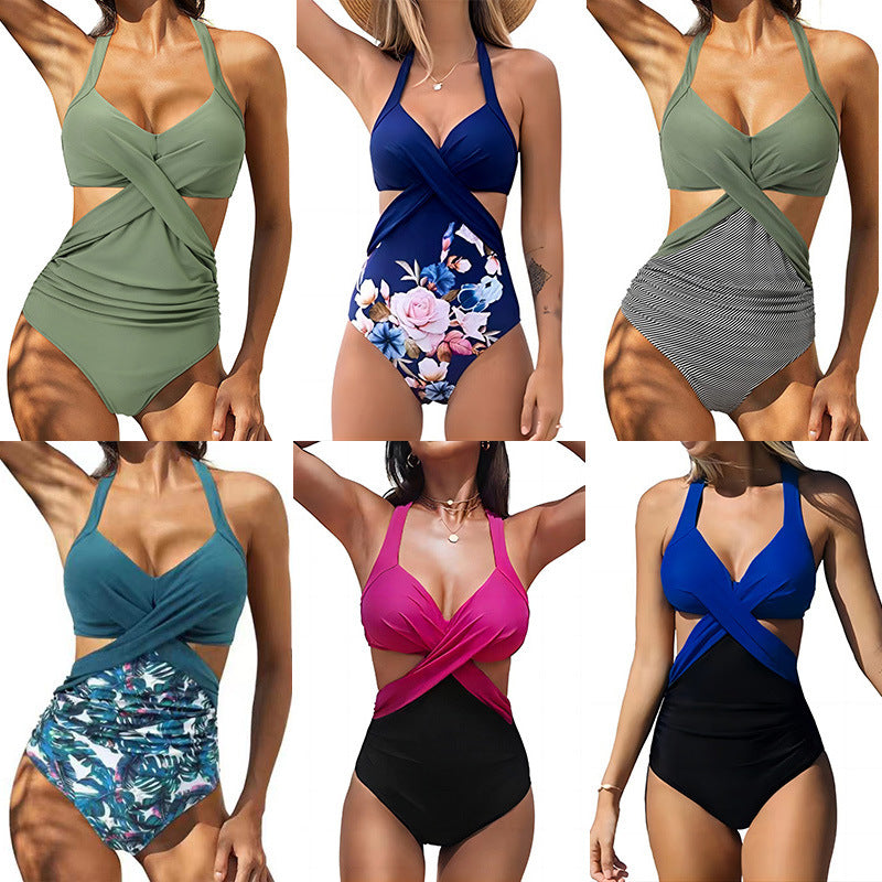Damen Einteiler Badeanzug mit elegantem Wickeldesign und kreativen Cut-Outs Echo Archiv