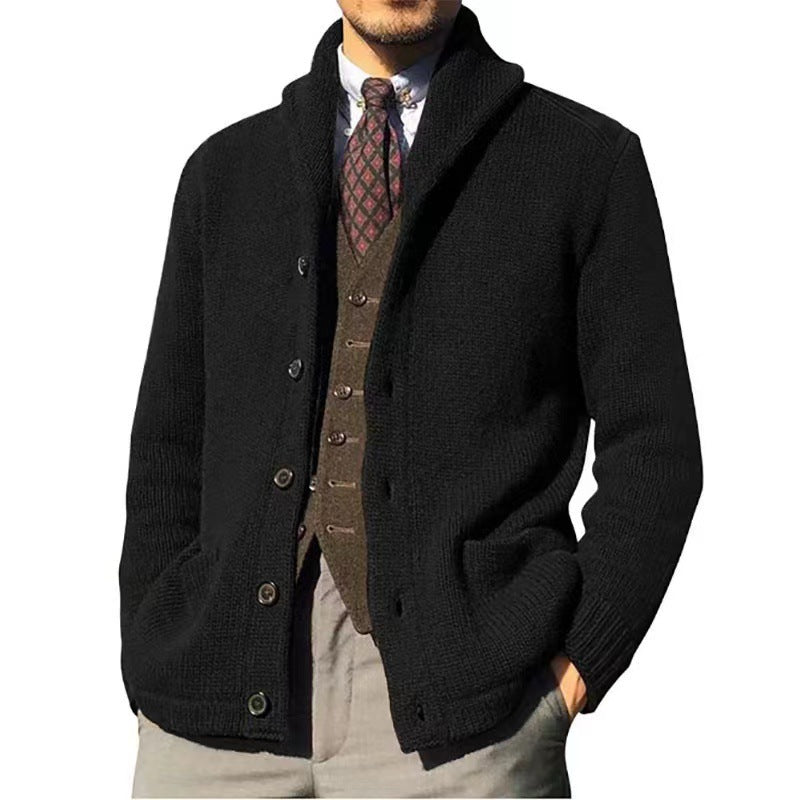 Herren Strickjacke im modernen Casual-Stil mit Schalkragen Echoarchiv