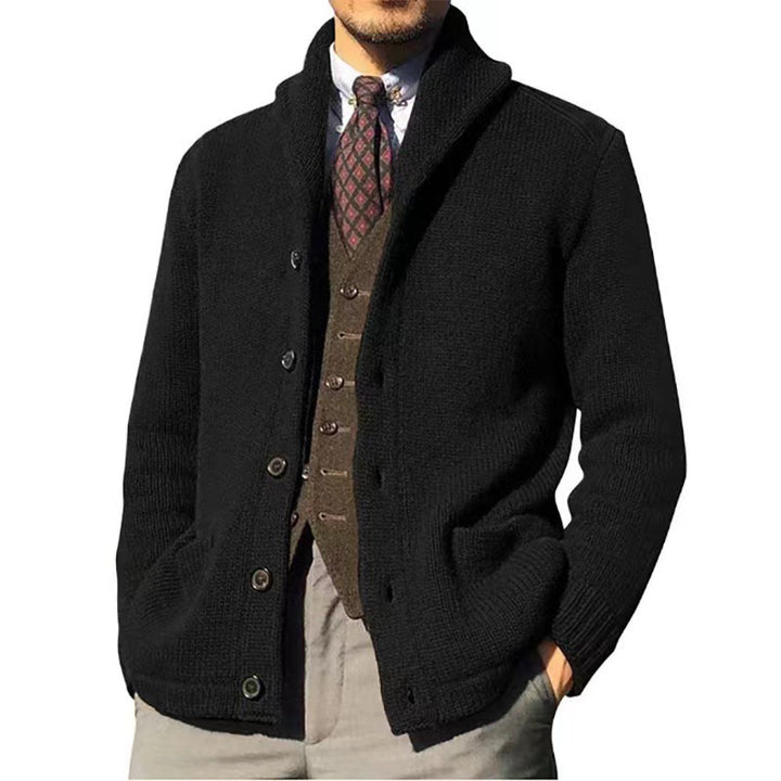 Herren Strickjacke im modernen Casual-Stil mit Schalkragen Echoarchiv