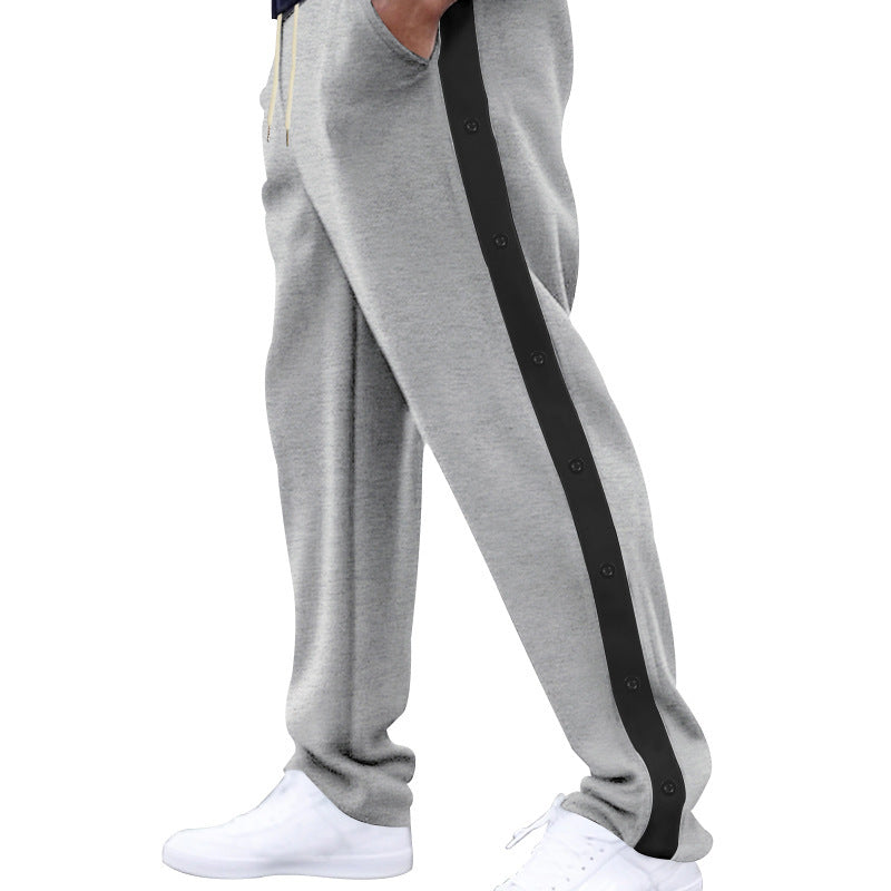 Herren Sportliche Freizeithose mit Druckknopf-Detail und elastischem Bund Echoarchiv