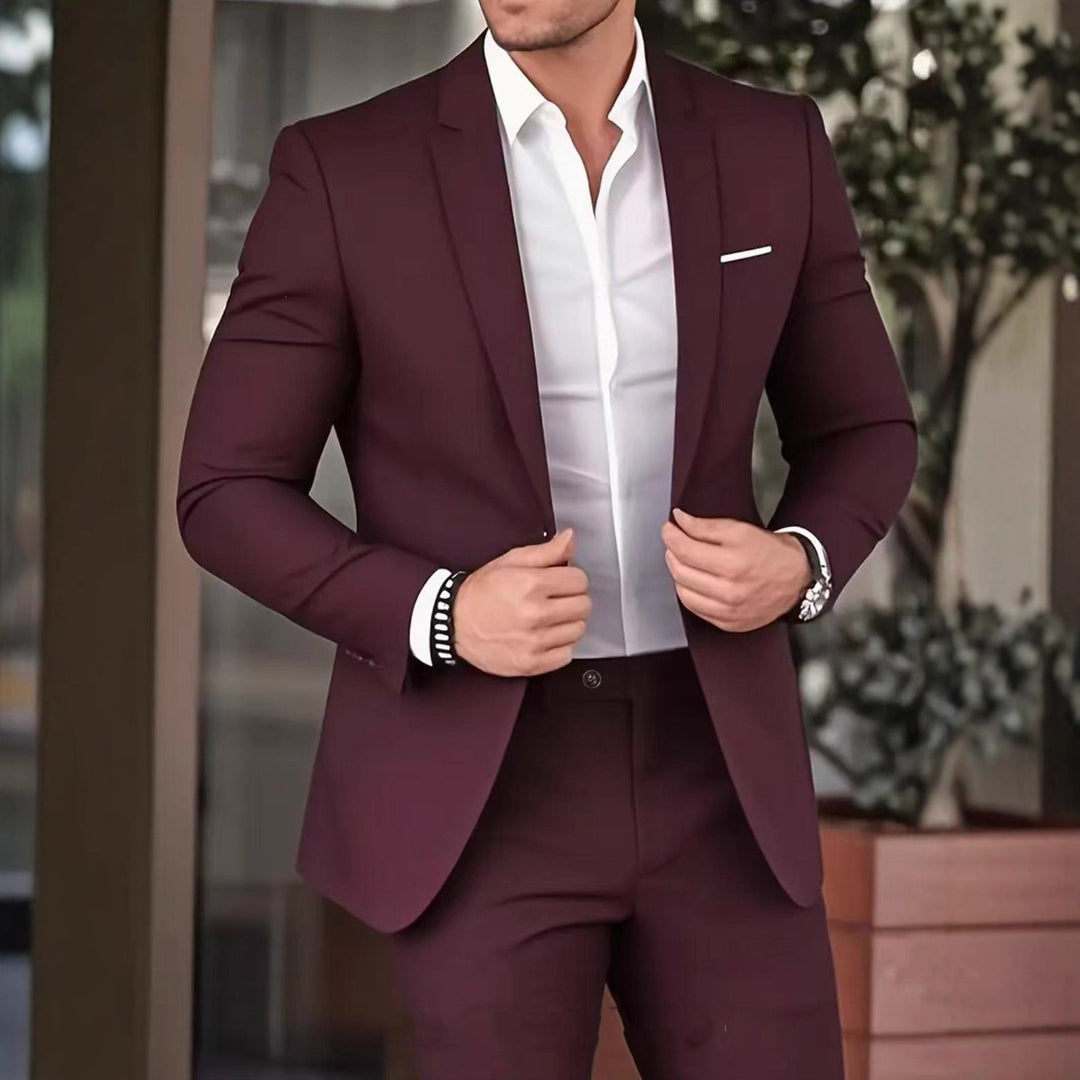 Herren nan schlanker Modern-Fit Anzug mit schmalem Revers und körpernaher Silhouette Echo Archiv