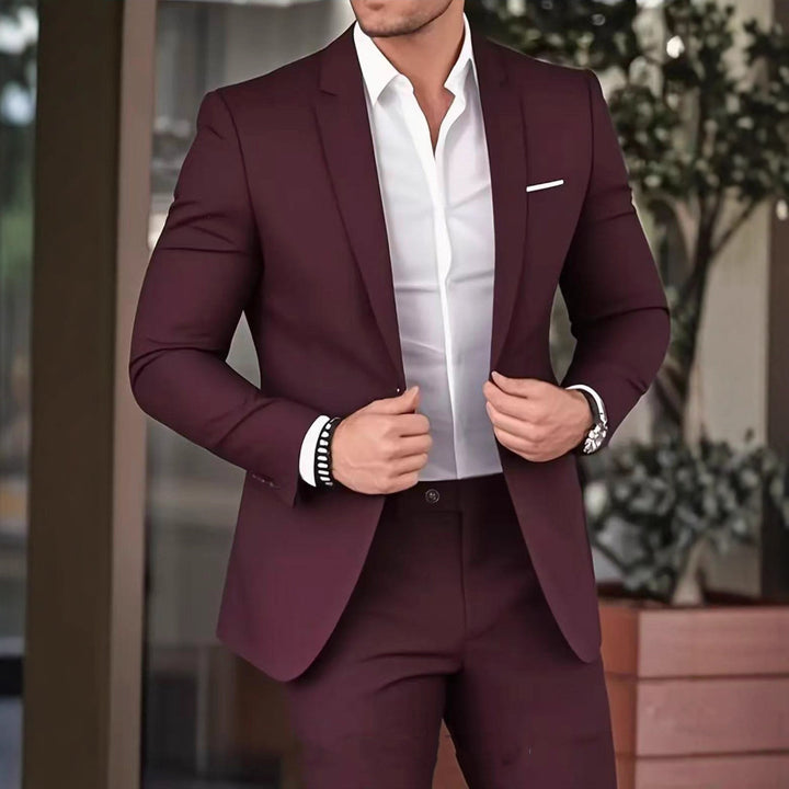 Herren nan schlanker Modern-Fit Anzug mit schmalem Revers und körpernaher Silhouette Echo Archiv