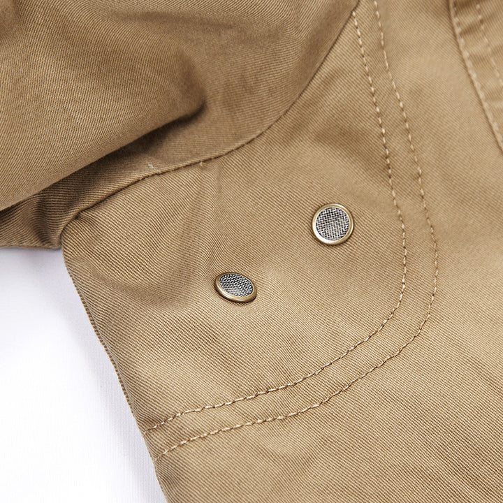 Herren Casual-Canvas-Sakko mit aufgesetzten Taschen und gestreiftem Innenfutter – Tianoro