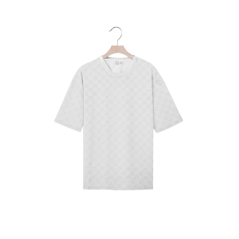 Herren lässiges Kurzarmshirt aus strukturierter Baumwolle Echoarchiv