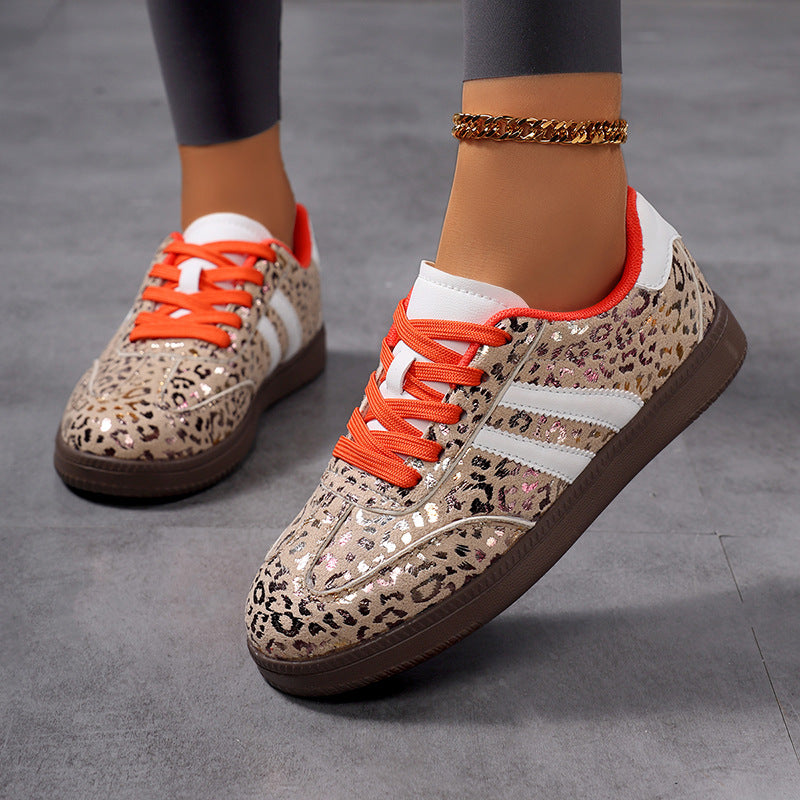 Damen nan Leopardenmuster Wildlederoptik Sneaker mit ergonomischer Polstersohle und rutschfester Gummisohle Echo Archiv