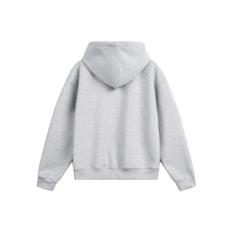 Unisex Kapuzen‑Sweatjacke mit Print‑Badges und Zweiwege‑Reißverschluss Echoarchiv