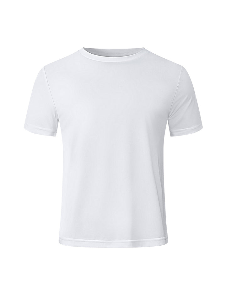 Herren nan meliertes Funktions-T-Shirt mit Rundhalsausschnitt, leichter Baumwollmischung und atmungsaktiver Struktur Echo Archiv