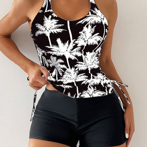 Damen Sportliches Tankini-Set mit verstellbaren Seitenschnüren Echo Archiv