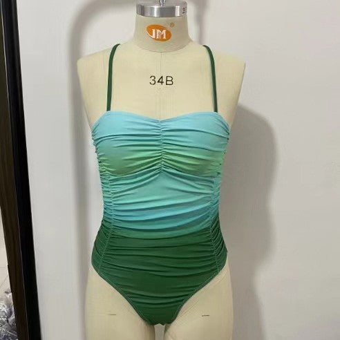 Damen Einteiler Badeanzug mit raffiniertem Rüschendesign Echo Archiv
