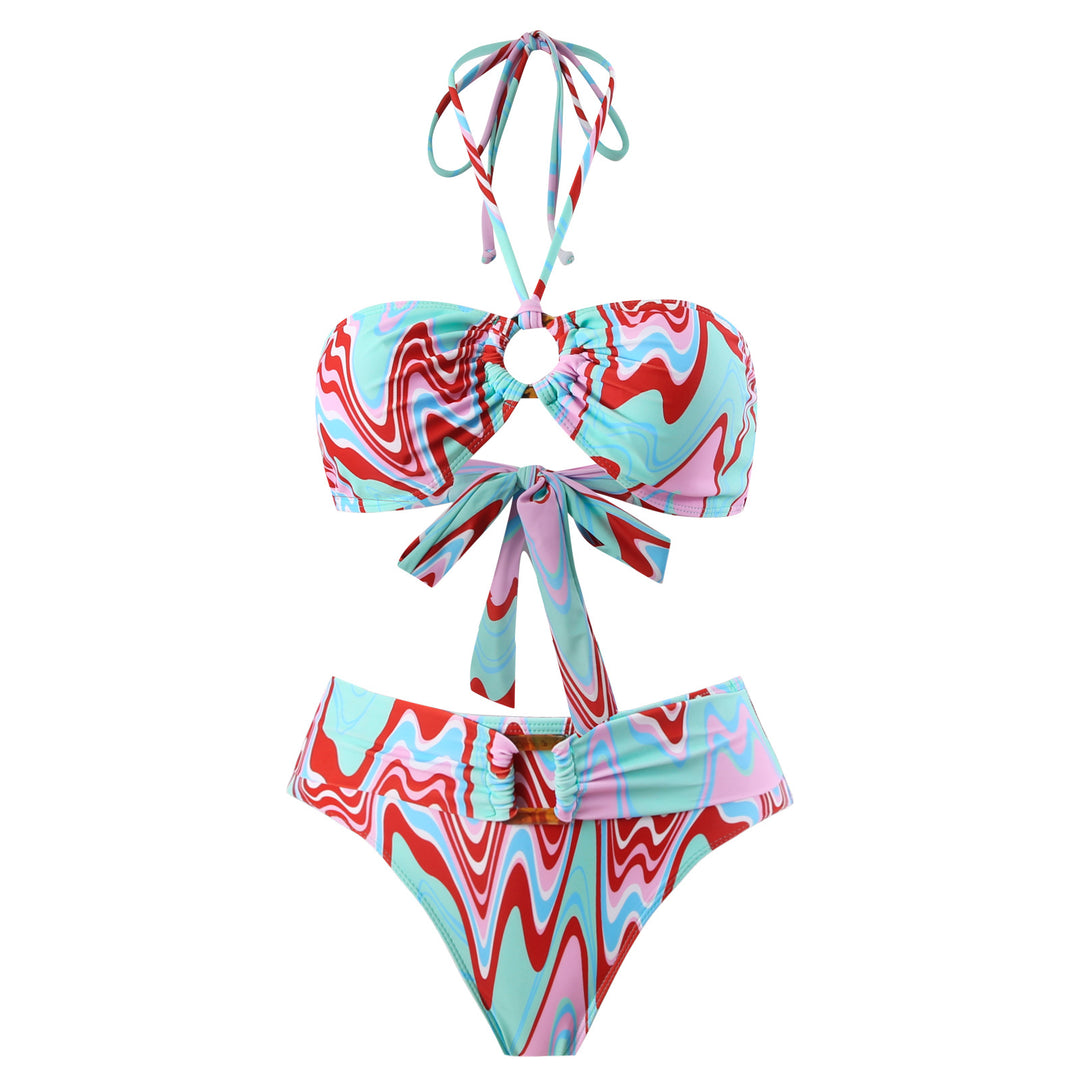 Damen Bikini-Set mit trendigem Wickelrock und faszinierendem Muster Echo Archiv