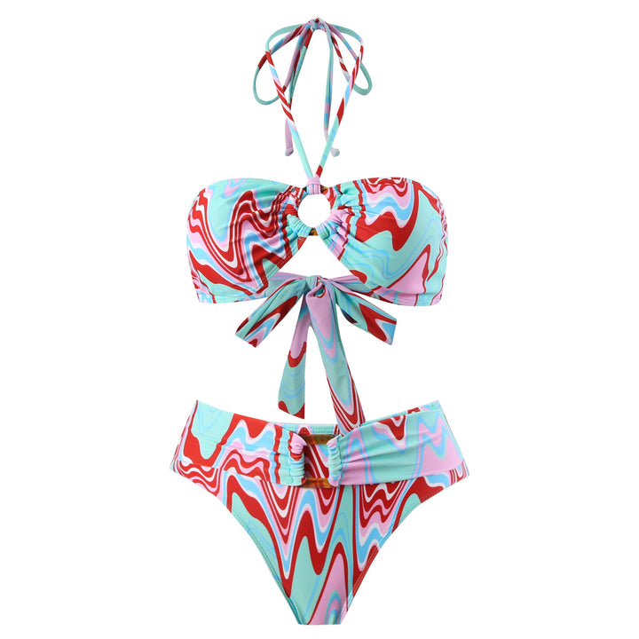 Damen Bikini-Set mit trendigem Wickelrock und faszinierendem Muster Echo Archiv