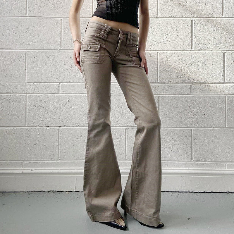 Damen Flared Cargo-Hose mit modischem Schnitt und praktischen Taschen Echo Archiv