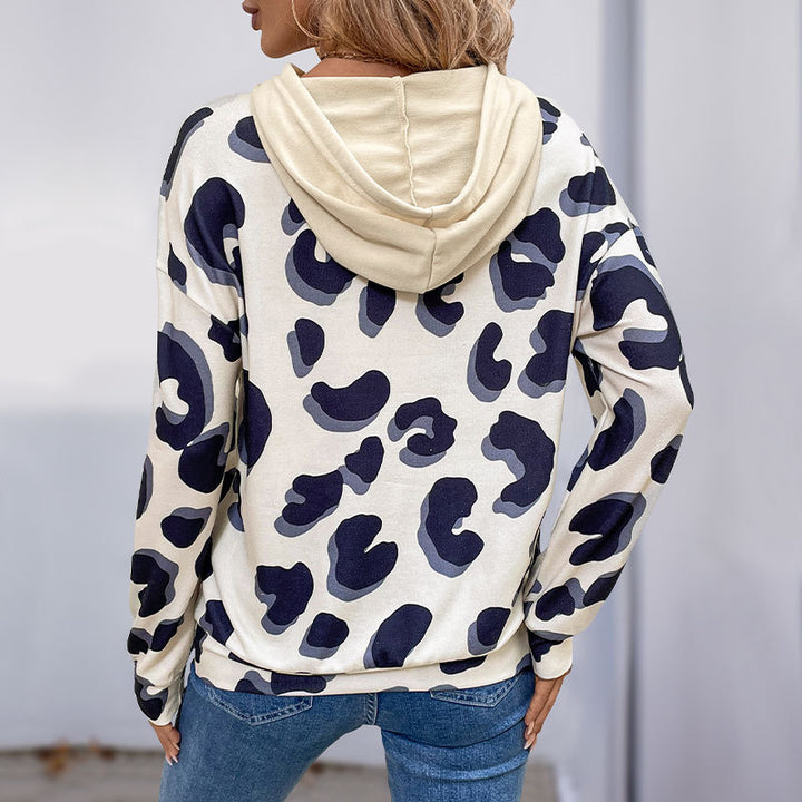 Damen Modisches Sweatshirt mit Leopardendruck Echo Archiv