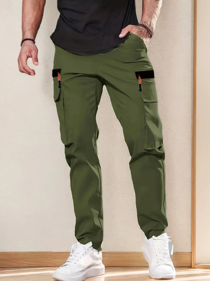 Herren Utility-Cargohose im Joggerstil mit elastischem Bund und Multifunktions-Taschen Echo Archiv