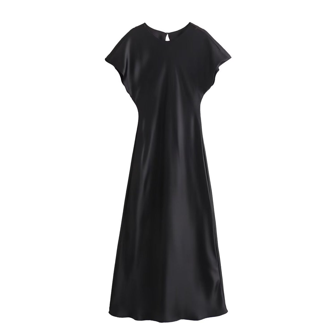 Damen elegantes Maxikleid mit fließendem Schnitt und modernem V-Ausschnitt Echo Archiv
