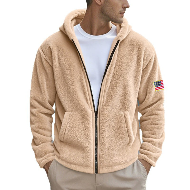 Herren gemütlicher Kapuzenpullover aus weichem Fleece mit bequemem Schnitt Echoarchiv