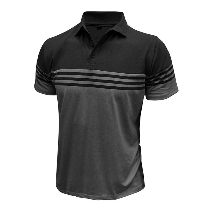 Herren Polo-Shirt mit modernem Streifenmotiv und atmungsaktivem Gewebe Echoarchiv