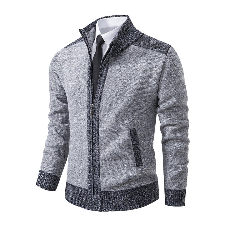 Herren modische Strickjacke mit hohem Kragen und Reißverschluss Echoarchiv