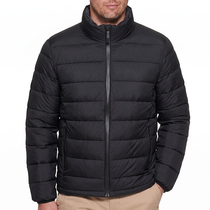 Herren Winddichte Leichtsteppjacke mit thermischer Füllung, Stehkragen & verdeckten Reißverschlüssen Echoarchiv