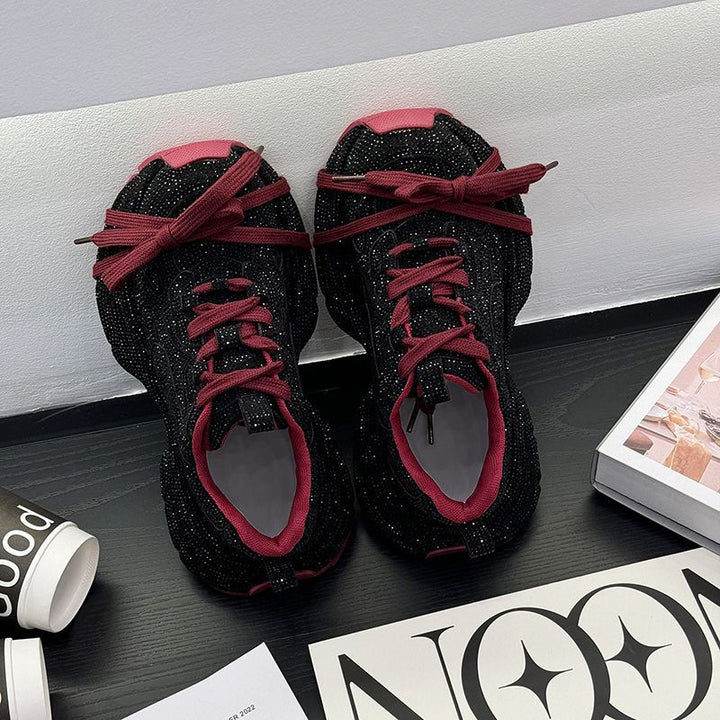 Damen Sportliche glitzernde Chunky-Sneaker mit gepolstertem Komfort – Névara