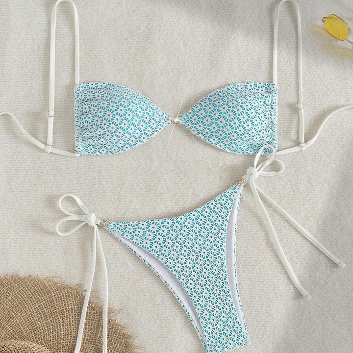 Damen Triangel-Bikini mit verspieltem Blumendruck Echo Archiv
